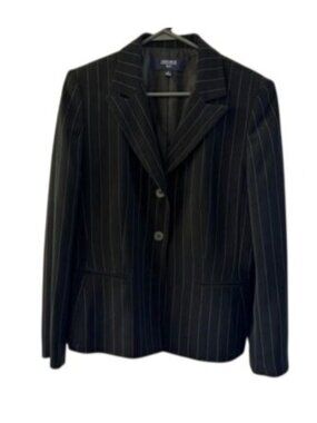 Jones Wear Suit Pinstripe Blazer Jacket – Black – Size 10